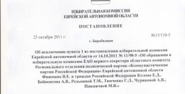 Избирком ЕАО отменил предупреждение Единой России РИА ЕАОmedia