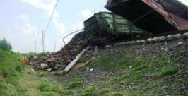Названы первые версии причины крушения грузового поезда на Транссибе в ЕАО Пресс-служба ГУ МЧС России по ЕАО