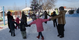 Новогодний городок под окнами своих квартир построили активисты ТОС Владимир Иващенко 