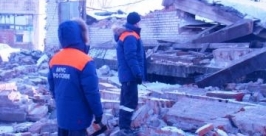 Причины обрушения здания в Биробиджане выясняют специалисты Пресс-служба ГУ МЧС России по ЕАО