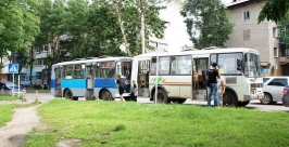 Авария с участием двух автобусов в центре Биробиджана Константин Земляникин