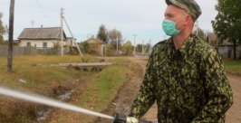 Дезинфекция улиц и дорог началась в Николаевке  пресс-служба ГУ МЧС России по ЕАО