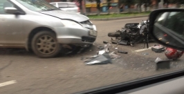 Несколько водителей мопедов пострадали в ДТП в Биробиджане за один день Фото предоставлено очевидцем ДТП