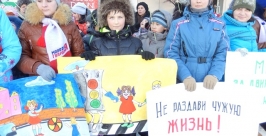 Более 150-ти биробиджанцев приняли участие в уличном шествии в День памяти жертв ДТП Владимир Иващенко ИА ЕАОmedia